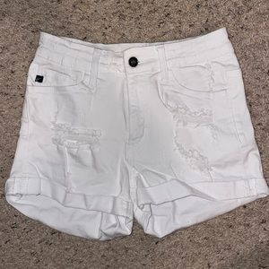 White jean shorts
